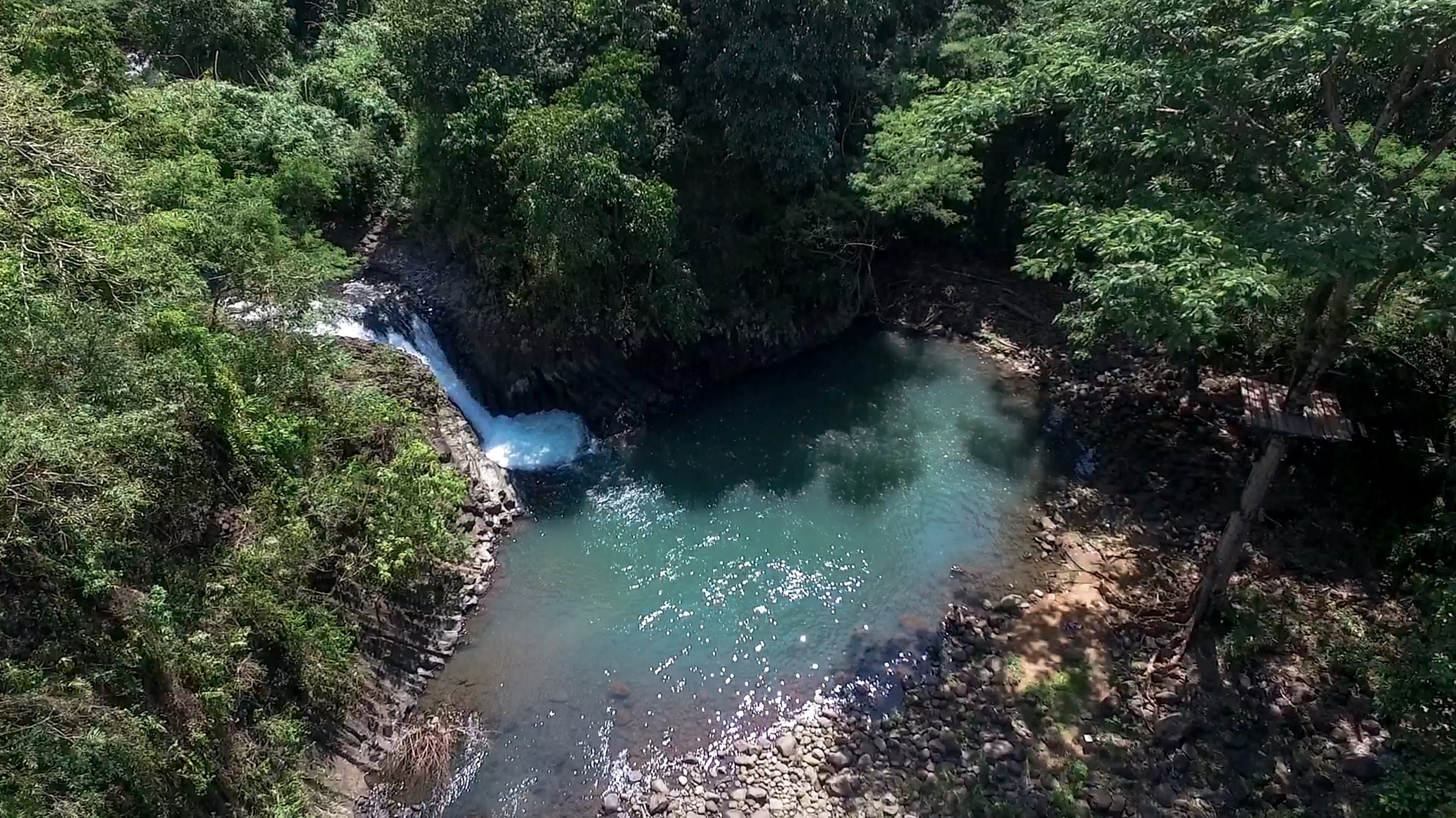 drone image of dunsulan falls in bataan philippines